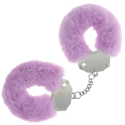 OUCH! Heavy-Duty Fluffy Cuffs - Burgundy - Burgundy Fluffy Restraints Ouch