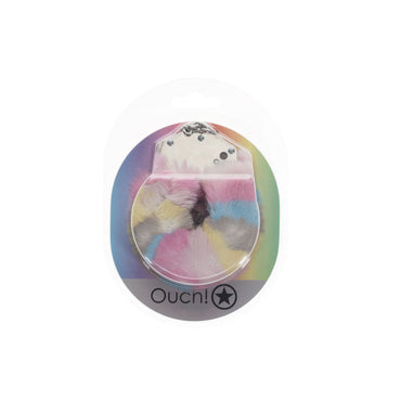 OUCH! Heavy-Duty Fluffy Cuffs - Multicolour 2 - Multicoloured Fluffy Restraints Shots Toys