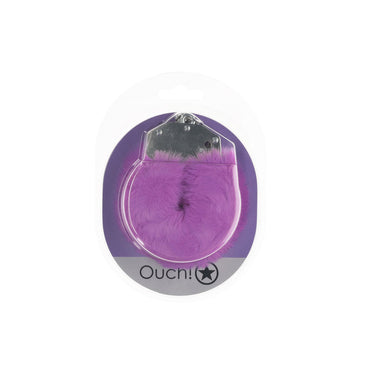 OUCH! Heavy-Duty Fluffy Cuffs - Purple - Purple Fluffy Restraints Shots Toys