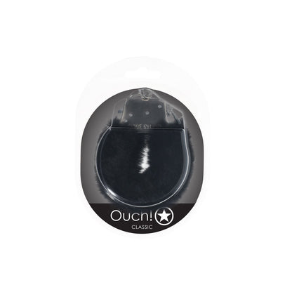 OUCH! Classic Fluffy Cuffs - Black - Black Fluffy Restraints Shots Toys