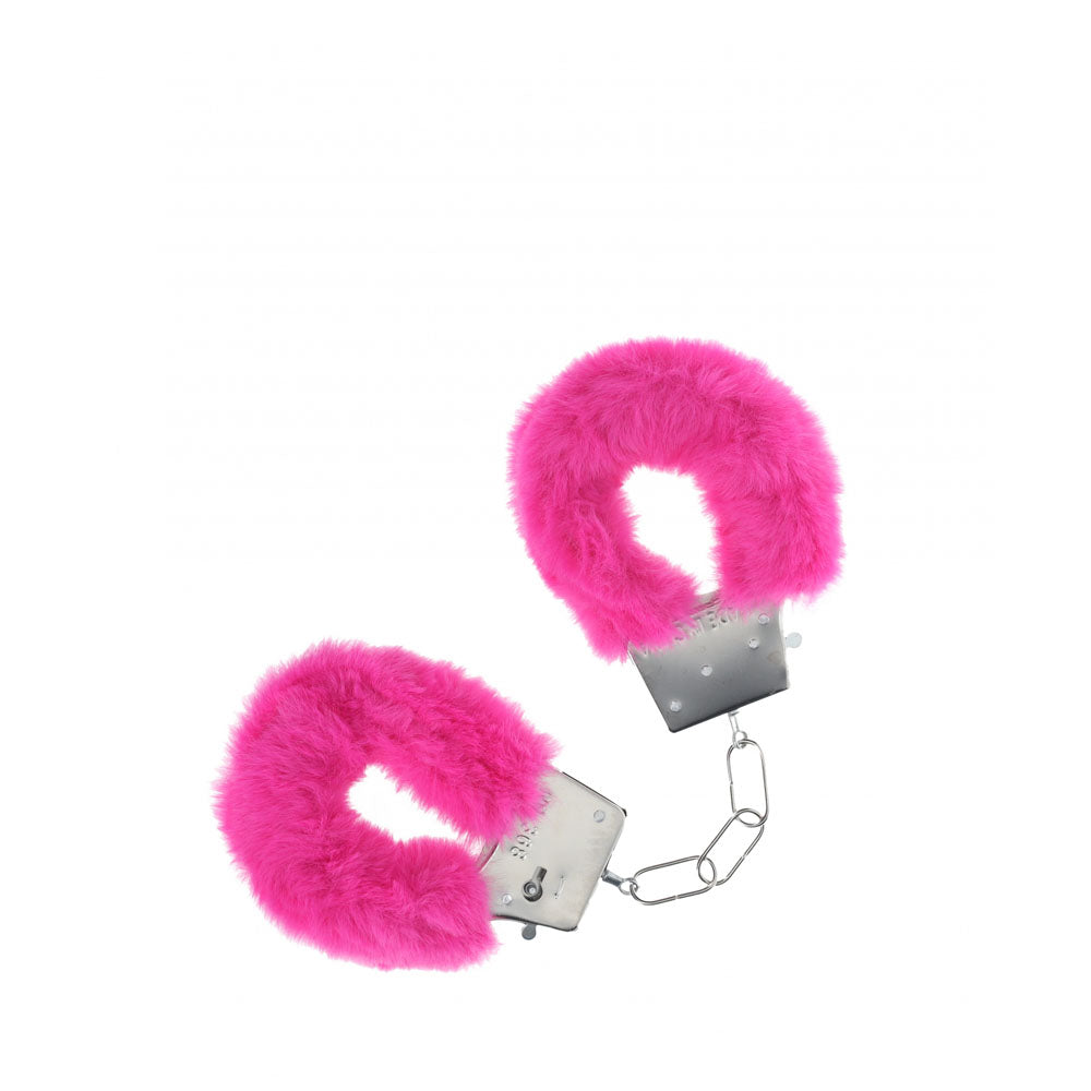 OUCH! Classic Fluffy Cuffs - Pink - Pink Fluffy Restraints Shots Toys