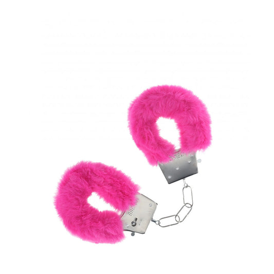 OUCH! Classic Fluffy Cuffs - Pink - Pink Fluffy Restraints Shots Toys
