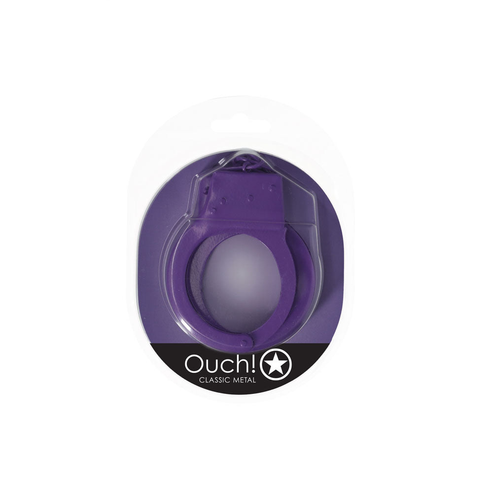 OUCH! Classic Metal Cuffs - Purple - Purple Restraints Shots Toys