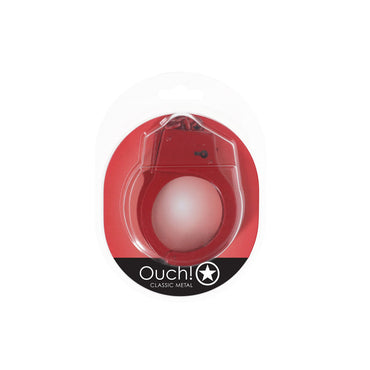 OUCH! Classic Metal Cuffs - Red - Red Restraints Shots Toys