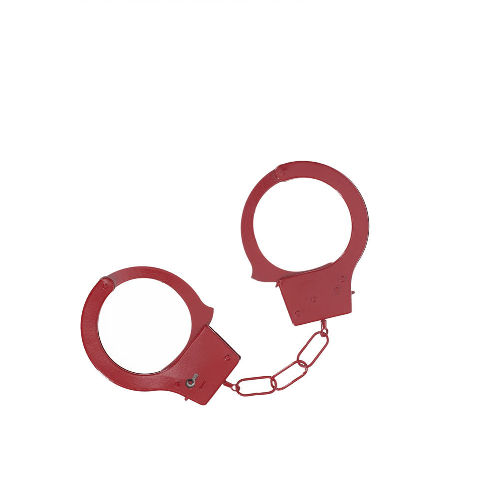 OUCH! Classic Metal Cuffs - Red - Red Restraints Shots Toys