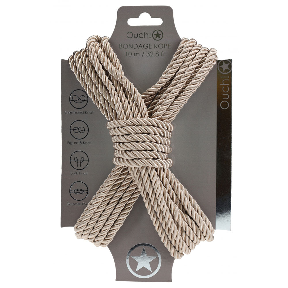 OUCH! Bondage Rope - 10 M - Gold - Gold Nylon Bondage Rope - 10 metre Length Shots Toys