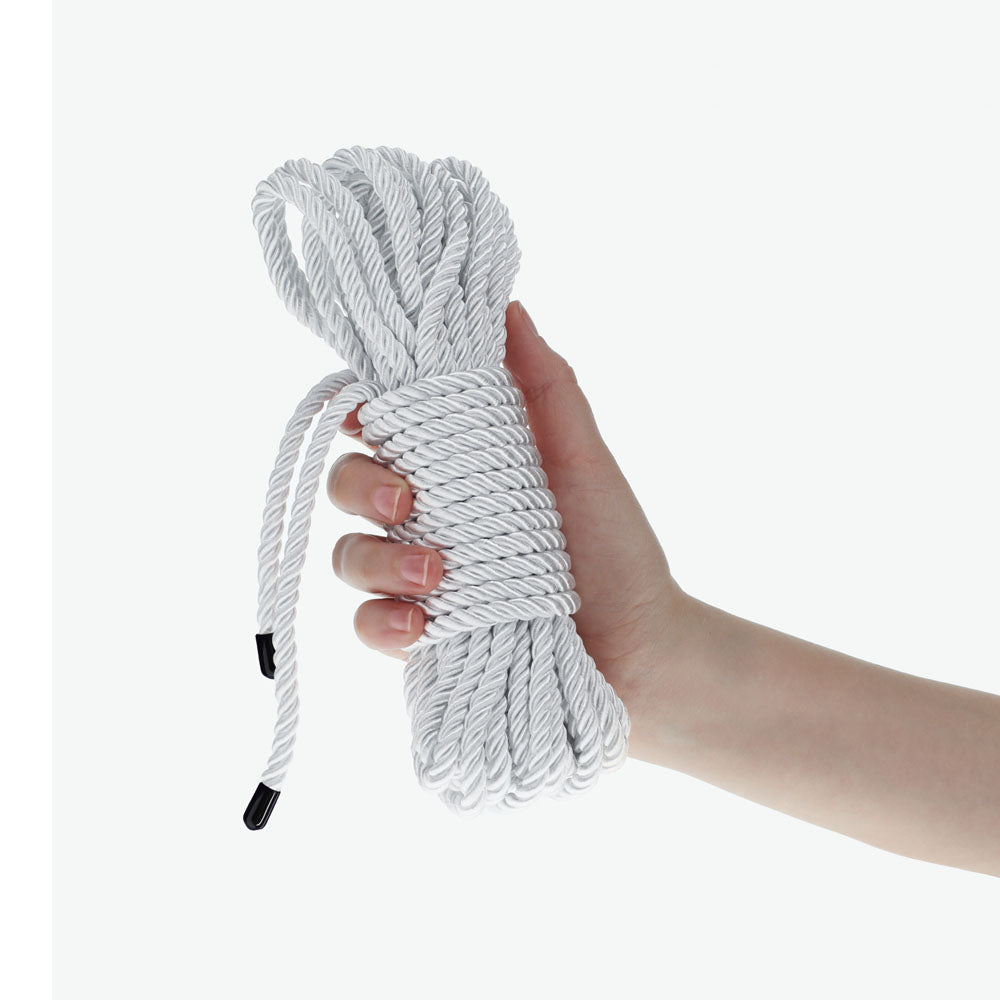 OUCH! Bondage Rope - 10 M - Silver - Silver Nylon Bondage Rope - 10 metre Length Shots Toys