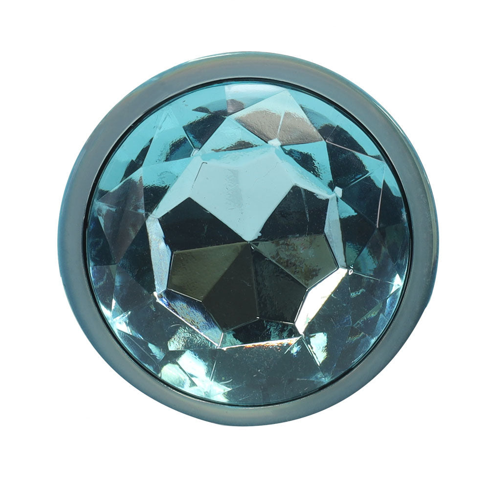 OUCH! Paris Collection - Metal Anal Plug Set - Blue - Metallic Blue Butt Plugs with Gem Bases - Set of 3 Sizes Shots Toys