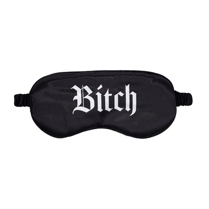 OUCH! Satin Mask - Bitch - Black Printed Eye Mask Shots Toys