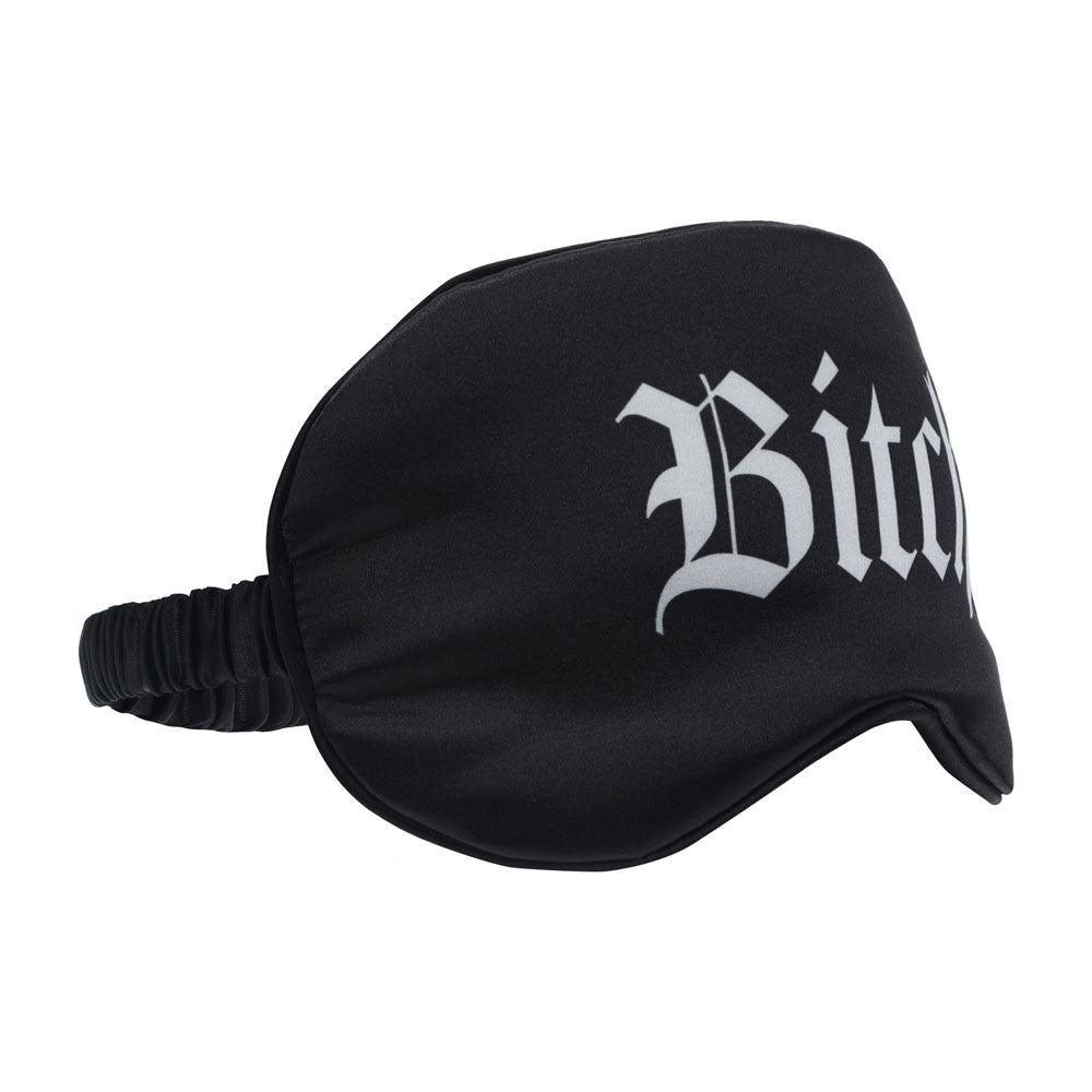 OUCH! Satin Mask - Bitch - Black Printed Eye Mask Shots Toys