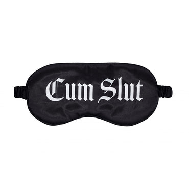 OUCH! Satin Mask - Cum Slut - Black Printed Eye Mask Shots Toys
