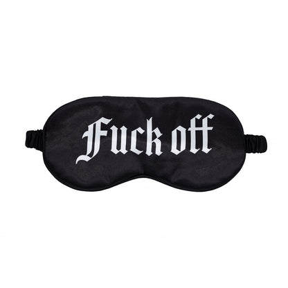 OUCH! Satin Mask - Fuck Off - Black Printed Eye Mask Shots Toys