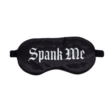 OUCH! Satin Mask - Spank Me - Black Printed Eye Mask Shots Toys