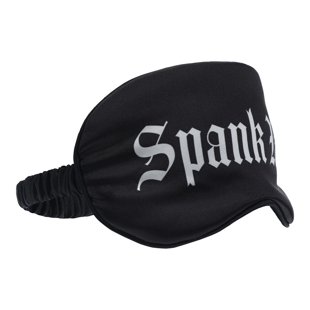 OUCH! Satin Mask - Spank Me - Black Printed Eye Mask Shots Toys