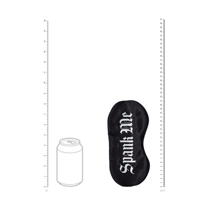 OUCH! Satin Mask - Spank Me - Black Printed Eye Mask Shots Toys
