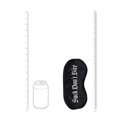 OUCH! Satin Mask - Suck Don't Bite - Black Printed Eye Mask Shots Toys