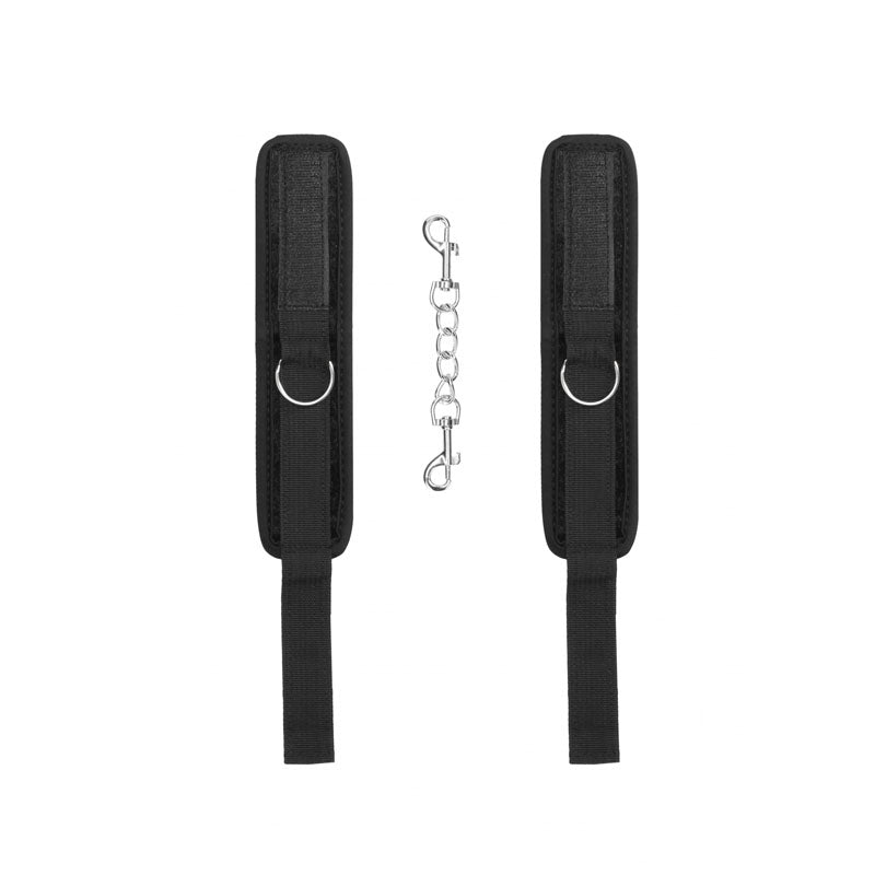 OUCH! Velvet & Velcro Adjustable Handcuffs - Black Restraints Shots Toys
