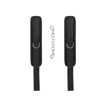 OUCH! Velvet & Velcro Adjustable Handcuffs - Black Restraints Shots Toys