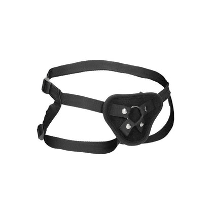 OUCH! Velvet & Velcro Adjustable Harness with O-Ring - Black Strap-On Harness (No Probe Included) Shots Toys