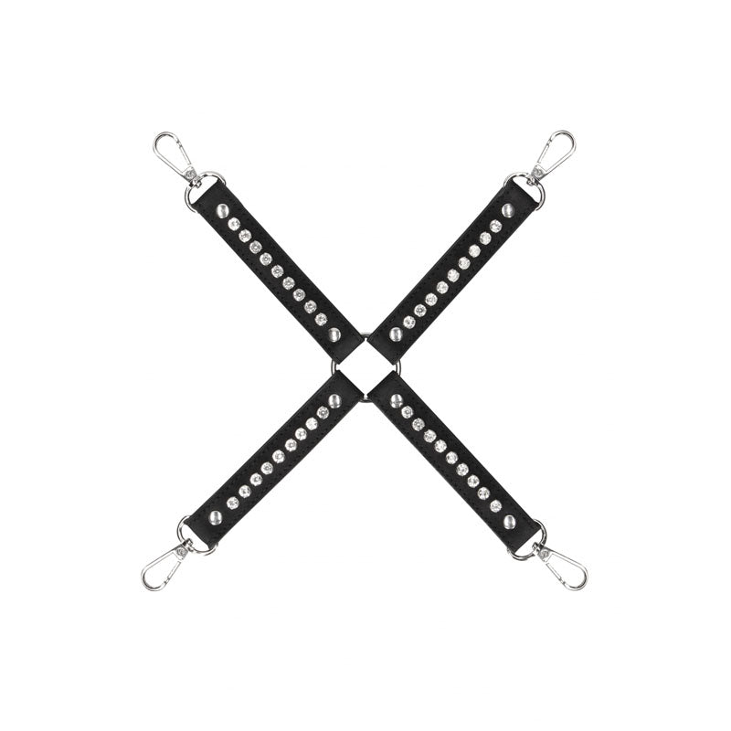OUCH! Diamond Studded Hogtie - Black Restraint Shots Toys