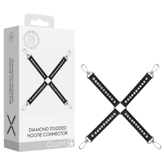 OUCH! Diamond Studded Hogtie - Black Restraint Shots Toys