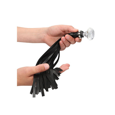 OUCH! Diamond Studded Whip - Black Whip Shots Toys