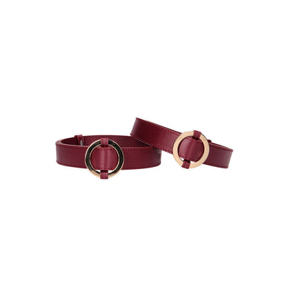 OUCH! Halo - Thigh Cuffs - Burgundy Leg Restraints Shots Toys