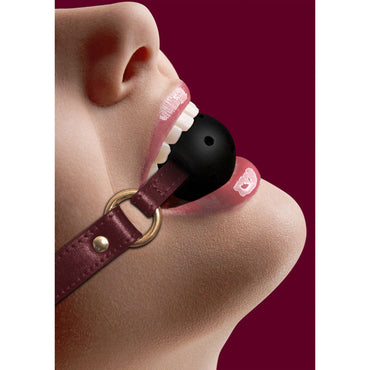 OUCH! Halo - Breathable Ball Gag - Burgundy Mouth Restraint Shots Toys