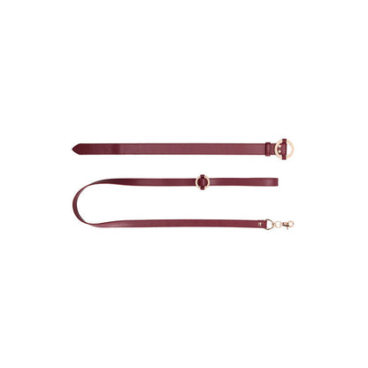OUCH! Halo - Collar With Leash - Burgundy Restraint Shots Toys