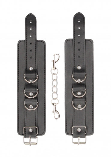 Ouch Black & White Bonded Leather Wrist or Ankle Cuffs - Club X