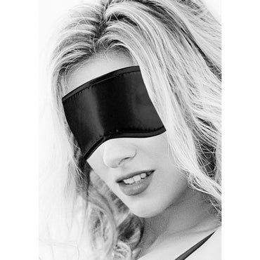 OUCH! Black & White Satin Eye-Mask - Black Eye Restraint Shots Toys