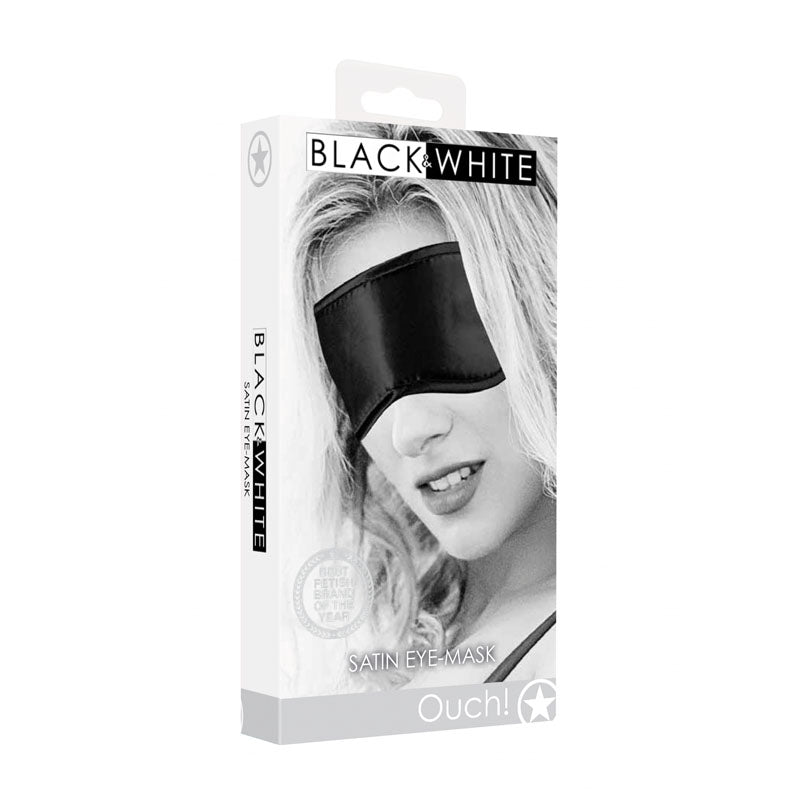 OUCH! Black & White Satin Eye-Mask - Black Eye Restraint Shots Toys
