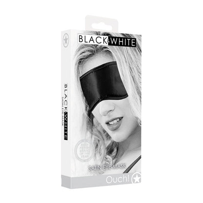 OUCH! Black & White Satin Eye-Mask - Black Eye Restraint Shots Toys
