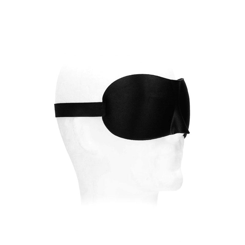 OUCH! Black & White Satin Curvy Eye Mask - Black Eye Restraint Shots Toys