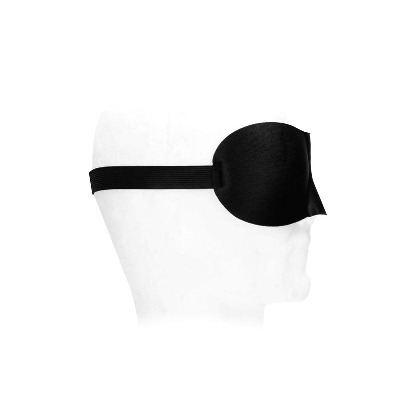 OUCH! Black & White Satin Curvy Eye Mask - Black Eye Restraint Shots Toys