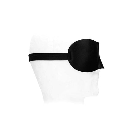 OUCH! Black & White Satin Curvy Eye Mask - Black Eye Restraint Shots Toys