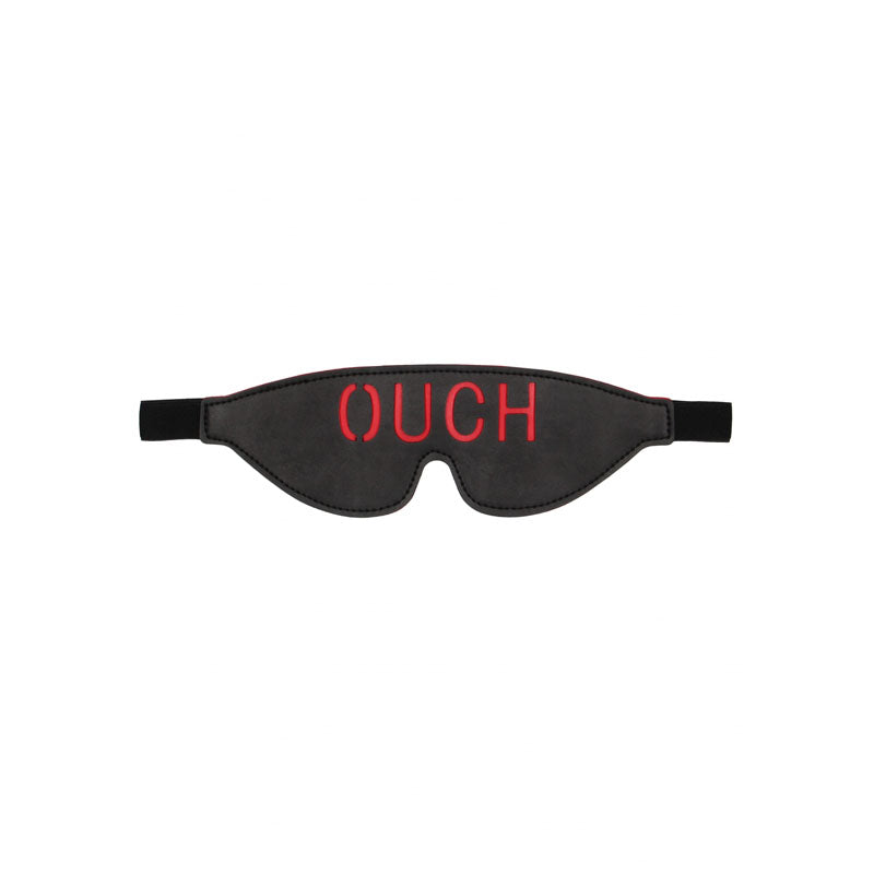 OUCH! Black & White Bonded Leather Eye-Mask ''Ouch'' - Black Eye Restraint Shots Toys