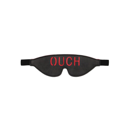 OUCH! Black & White Bonded Leather Eye-Mask ''Ouch'' - Black Eye Restraint Shots Toys