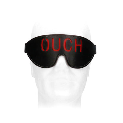 OUCH! Black & White Bonded Leather Eye-Mask ''Ouch'' - Black Eye Restraint Shots Toys