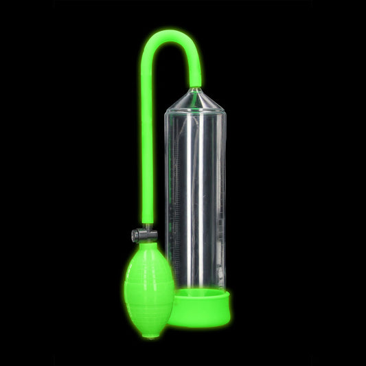 OUCH! Glow In The Dark Classic Penis Pump - Clear/Green Penis Pump Green - Club X