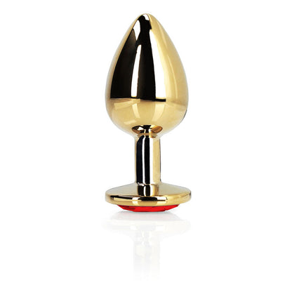 OUCH! Heart Gem Gold Butt Plug - Large - Gold 9.3 cm Large Butt Plug with Heart Gem Base Shots Toys