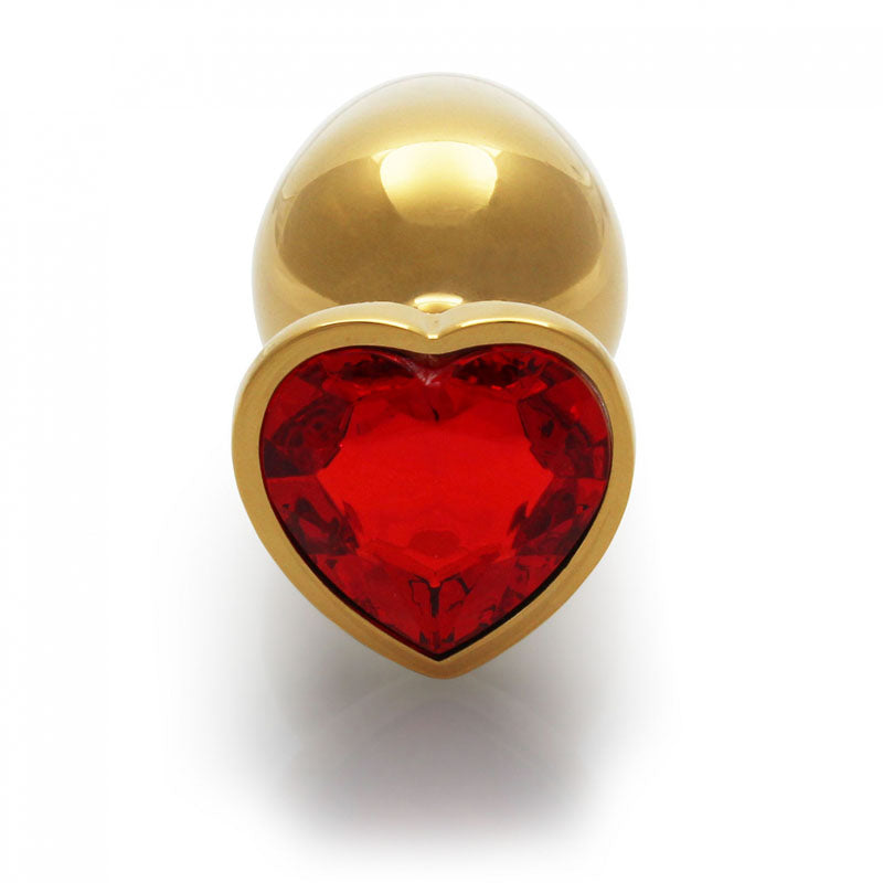 OUCH! Heart Gem Gold Butt Plug - Large - Gold 9.3 cm Large Butt Plug with Heart Gem Base Shots Toys