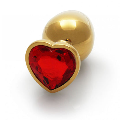 OUCH! Heart Gem Gold Butt Plug - Large - Gold 9.3 cm Large Butt Plug with Heart Gem Base Shots Toys
