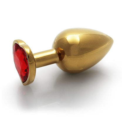 OUCH! Heart Gem Gold Butt Plug - Large - Gold 9.3 cm Large Butt Plug with Heart Gem Base Shots Toys