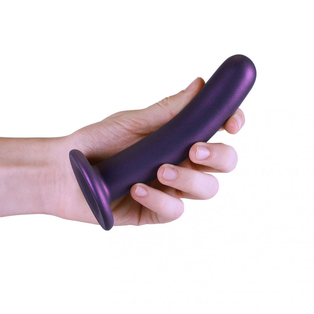 OUCH! Smooth Silicone G-Spot Dildo - 6'' / 14.5 cm - Metallic Purple 14.5 cm Dildo Shots Toys