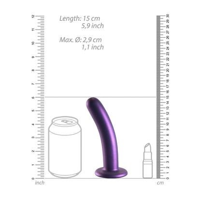 OUCH! Smooth Silicone G-Spot Dildo - 6'' / 14.5 cm - Metallic Purple 14.5 cm Dildo Shots Toys