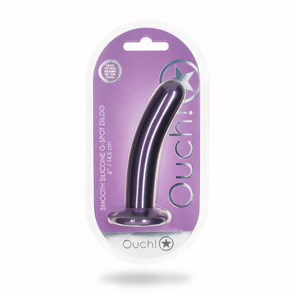 OUCH! Smooth Silicone G-Spot Dildo - 6'' / 14.5 cm - Metallic Purple 14.5 cm Dildo Shots Toys