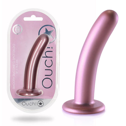 OUCH! Smooth Silicone G-Spot Dildo - 6'' / 14.5 cm - Rose Gold 14.5 cm Dildo Shots Toys