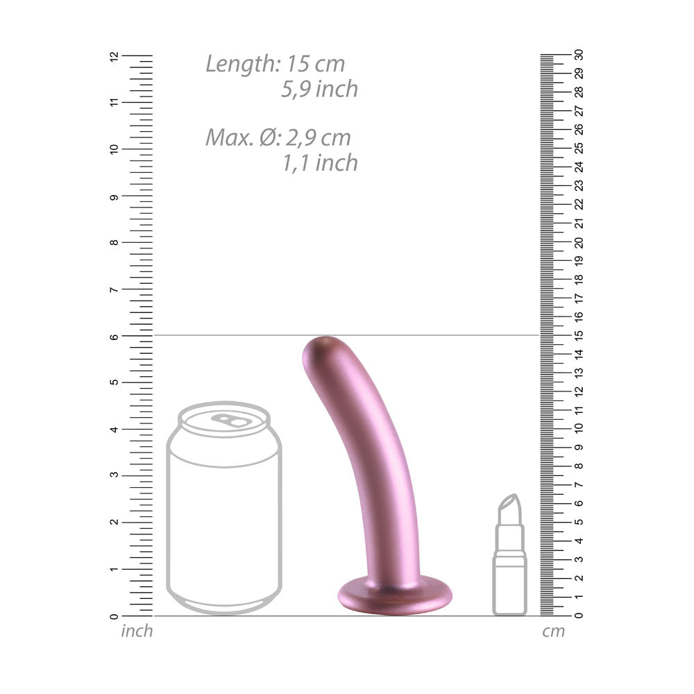 OUCH! Smooth Silicone G-Spot Dildo - 6'' / 14.5 cm - Rose Gold 14.5 cm Dildo Shots Toys
