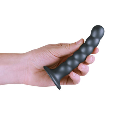 OUCH! Beaded Silicone G-Spot Dildo - 5'' / 13cm - Gunmetal 13 cm Dildo Shots Toys